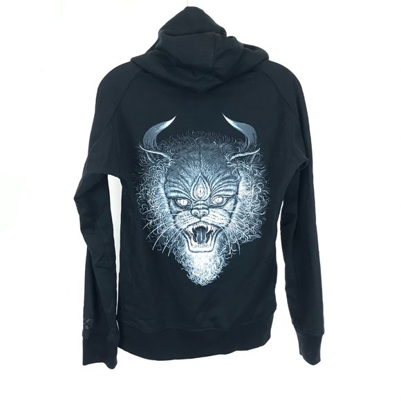 Mens Size XS Y-3 Adidas x Yohji Yamamoto Street Cat Art Graphic Print Hoodie - Picture 5 of 8